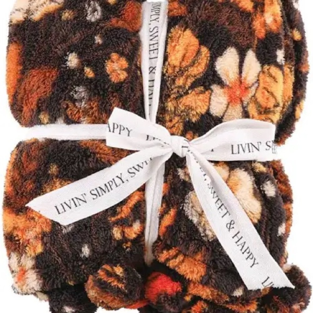 Simply Southern Floral Plush Blanket SHERPA